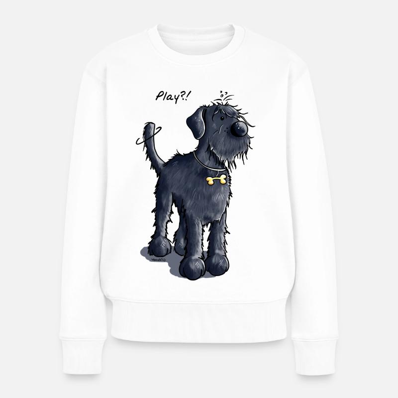 Riesenschnauzer Play - Schnauzer - Schwarz - Frauen Premium Bio Pullover - Weiß