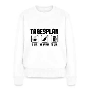 Tagesplan - - Frauen Premium Bio Pullover - Weiß - Vorne - Julia (174cm)