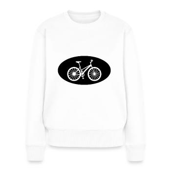 Demi-cercle et vélo - - Pull Premium bio Femme - blanc - Devant - Julia (174cm)