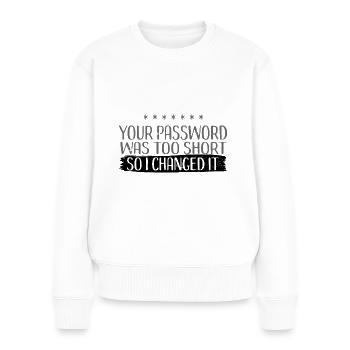 Hacker - Frauen Premium Bio Pullover - Weiß - Vorne - Julia (174cm)