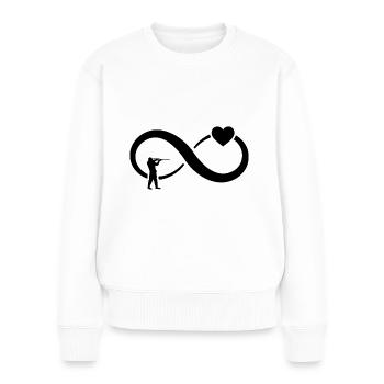 Unendlichkeit Herz und Jagd 1 - - Frauen Premium Bio Pullover - Weiß - Vorne - Julia (174cm)
