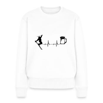 Heartbeat Beer & Ski - (2) - Pull Premium bio Femme - blanc - Devant - Julia (174cm)