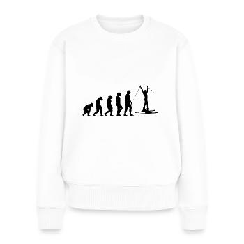 Évolution et ski - - Pull Premium bio Femme - blanc - Devant - Julia (174cm)