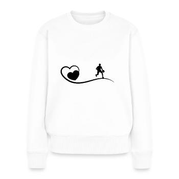 Herz und Basketball - - Frauen Premium Bio Pullover - Weiß - Vorne - Julia (174cm)