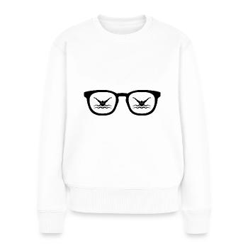 Sonnenbrille und Schwimmen - - Frauen Premium Bio Pullover - Weiß - Vorne - Julia (174cm)