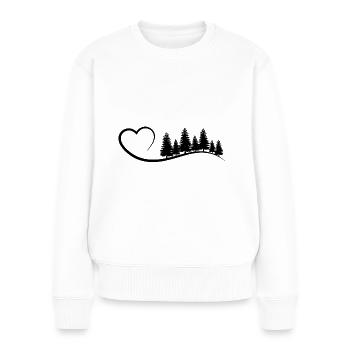 Herz und Baum - - Frauen Premium Bio Pullover - Weiß - Vorne - Julia (174cm)