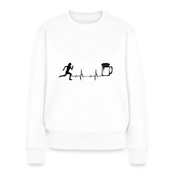 Heartbeat Beer and Running - - Women's Premium Organic Jumper - white - Front - Julia (174cm)