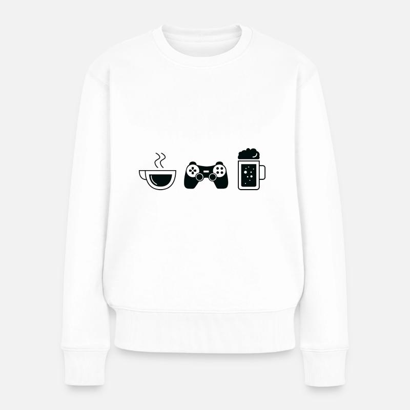 Bierkaffeespiel - GA - Frauen Premium Bio Pullover - Weiß