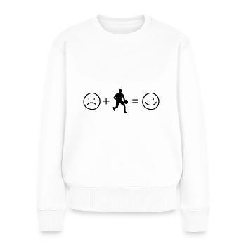 Smile Face et Basketball - - Pull Premium bio Femme - blanc - Devant - Julia (174cm)