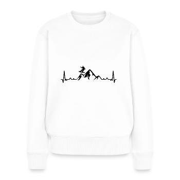 Heartbeat Mountain et Snowboard - - Pull Premium bio Femme - blanc - Devant - Julia (174cm)