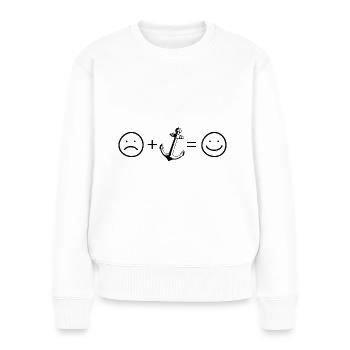 Smile Face and Sailboat - (2) - Women's Premium Organic Jumper - white - Front - Julia (174cm)