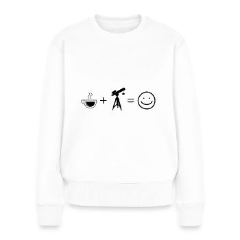 Café Smile Face et astronomie - - Pull Premium bio Femme - blanc - Devant - Julia (174cm)