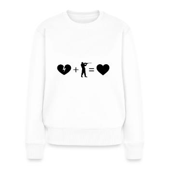 Gebrochenes Herz Herz und Jagd 1 - - Frauen Premium Bio Pullover - Weiß - Vorne - Julia (174cm)