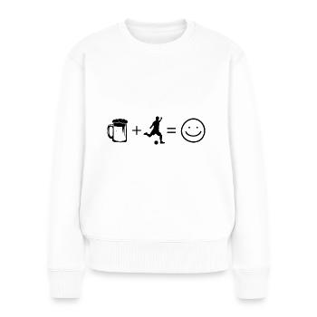 Beer Smile Face et Football 1 - - Pull Premium bio Femme - blanc - Devant - Julia (174cm)