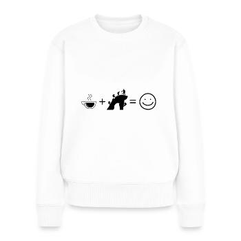 Coffee Smile Face and Climbing - - Women's Premium Organic Jumper - white - Front - Julia (174cm)