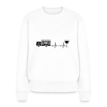 Herzschlagwein- und Feuerwehr-Brigader - (2) - Women's Premium Organic Jumper - white - Front - Julia (174cm)