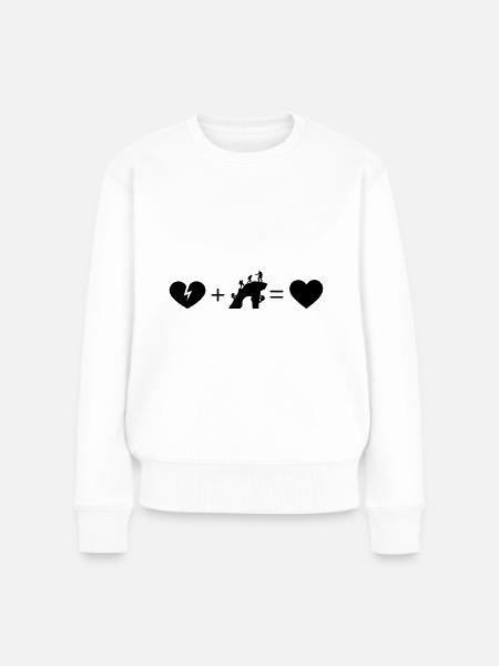 Gebrochenes Herz Herz und Klettern - - Frauen Premium Bio Pullover - Weiß