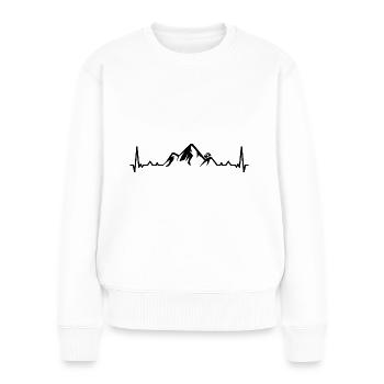 Heartbeat-Berg und Camping - - Frauen Premium Bio Pullover - Weiß - Vorne - Julia (174cm)