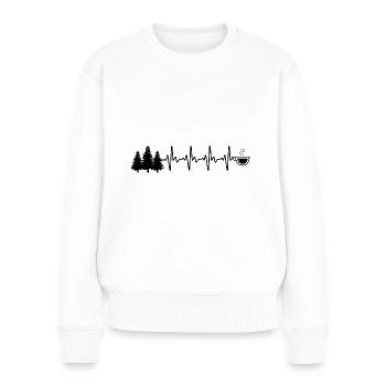 Heartbeat coffee and trees - - Women's Premium Organic Jumper - white - Front - Julia (174cm)