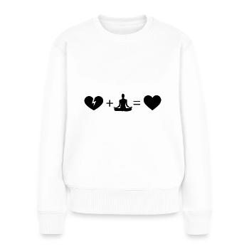Gebrochenes Herz Herz und Yoga - - Frauen Premium Bio Pullover - Weiß - Vorne - Julia (174cm)