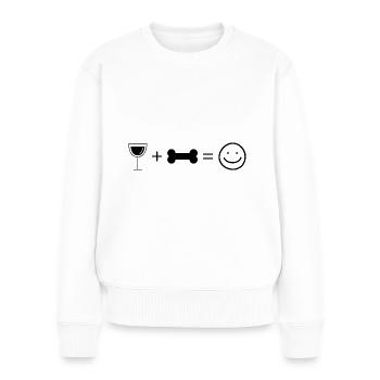 Wine Smile Face and Dog 4 - - Women's Premium Organic Jumper - white - Front - Julia (174cm)