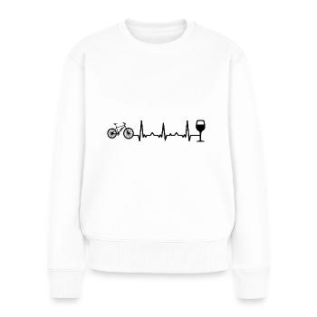 Heartbeat Wine and Ebike - - Women's Premium Organic Jumper - white - Front - Julia (174cm)