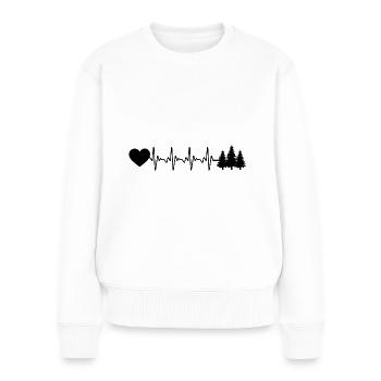Cœur et arbres battants - - Pull Premium bio Femme - blanc - Devant - Julia (174cm)