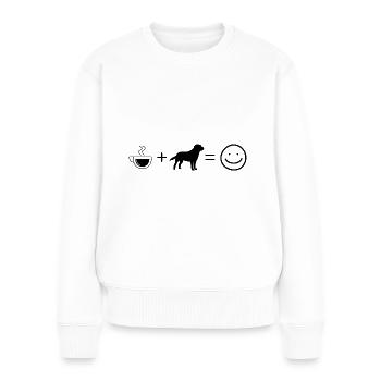 Coffee Smile Face and Dog - - Women's Premium Organic Jumper - white - Front - Julia (174cm)
