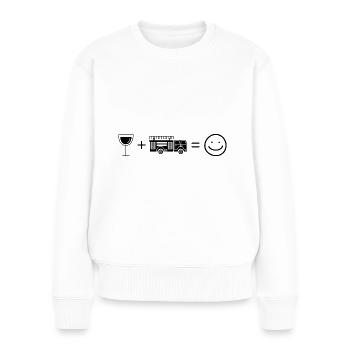 Wine Smile Face and Fire Brigade 1 - - Women's Premium Organic Jumper - white - Front - Julia (174cm)