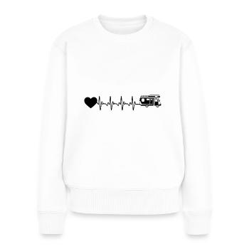 Heartbeat heart and camping - (3) - Women's Premium Organic Jumper - white - Front - Julia (174cm)
