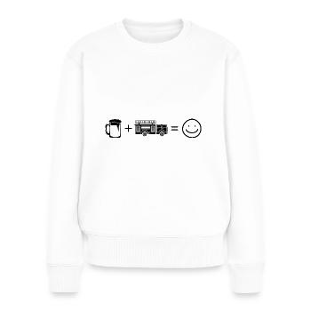 Beer Smile Face et pompiers 1 - - Pull Premium bio Femme - blanc - Devant - Julia (174cm)