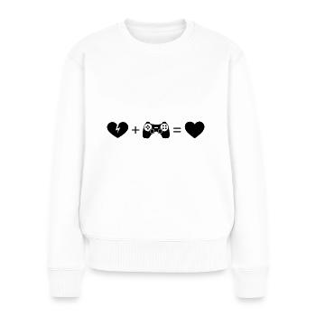 Heart Broken Heart and Gaming - - Women's Premium Organic Jumper - white - Front - Julia (174cm)