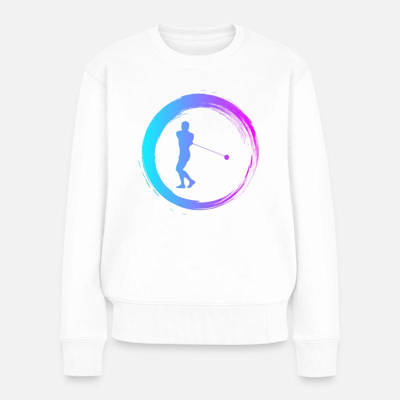 Sporty Hobby Leidenschaft Hammerwurf - Frauen Premium Bio Pullover - Weiß