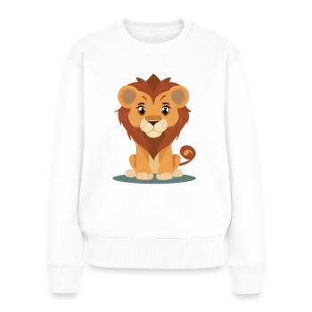 Lion - Pull Premium bio Femme - blanc - Devant - Julia (174cm)