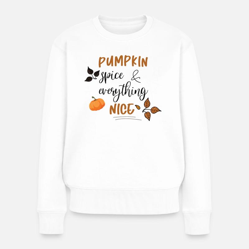 Pumpkin Spice - Frauen Premium Bio Pullover - Weiß