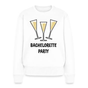 Bachelorette Party (Sektgläser Trichter Zu / 2C) - Frauen Premium Bio Pullover - Weiß - Vorne - Julia (174cm)