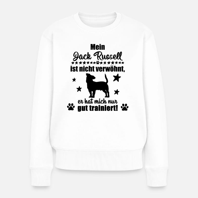 Jack Russell - witziges Statement! - Frauen Premium Bio Pullover - Weiß