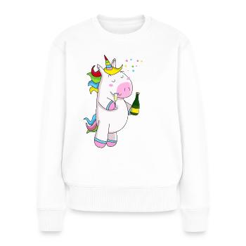 Sparkling Unicorn Drunk - Women's Premium Organic Jumper - white - Front - Julia (174cm)