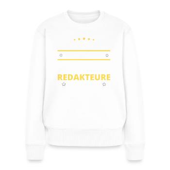 Cadeau des rédacteurs - Deux types de... Concevoir - Pull Premium bio Femme - blanc - Devant - Julia (174cm)
