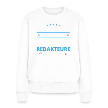 Cadeau des rédacteurs - Deux types de... Concevoir - Pull Premium bio Femme - blanc - Devant - Julia (174cm)