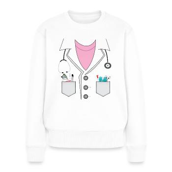 Doctor - Women's Premium Organic Jumper - white - Front - Julia (174cm)