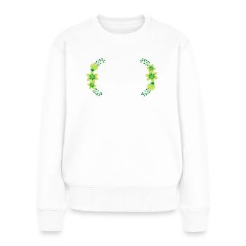 Persönliches Geschenk für die Lieblings Gärtnerin - Frauen Premium Bio Pullover - Weiß - Vorne - Julia (174cm)
