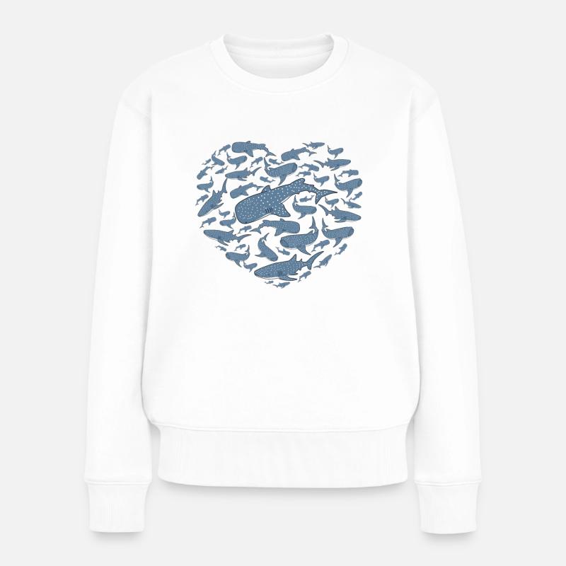 Walhai Geschenkidee Wale Hai Shirt Kinder Walhai - Frauen Premium Bio Pullover - Weiß