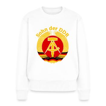 Sohn der DDR - Frauen Premium Bio Pullover - Weiß - Vorne - Julia (174cm)