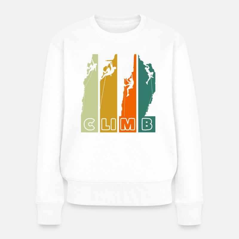 Escalade Alpinisme Escalade Rétro - Pull Premium bio Femme - blanc