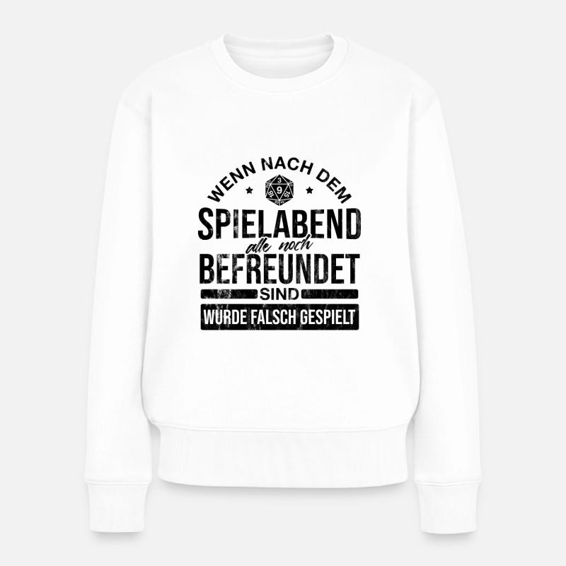 Brettspiele Brettspiel Spieleabend - Frauen Premium Bio Pullover - Weiß