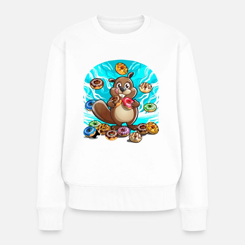 Bieber Donuts - Frauen Premium Bio Pullover - Weiß