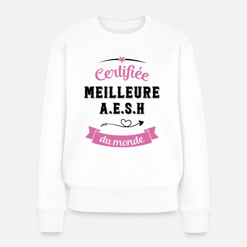 Certifiée meilleure aesh du monde - Pull Premium bio Femme - blanc