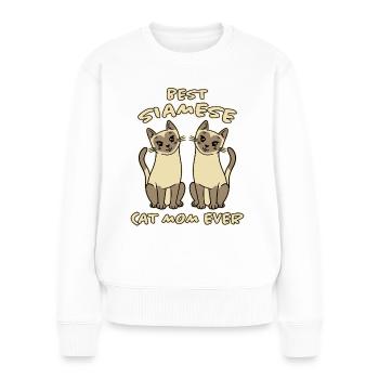 Siamese Spruch Katze Mama Lustige Siamese Geschenk - Frauen Premium Bio Pullover - Weiß - Vorne - Julia (174cm)