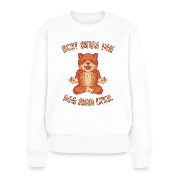 Shiba Inu Maman Chien Fun Dire Shiba Inu Cadeau - Pull Premium bio Femme - blanc - Devant - Julia (174cm)